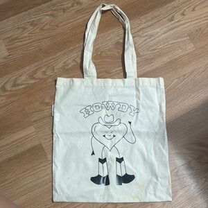Howdy Cowboy Graphic Tote Bag Western Style‎ Heart Cowboy Boots